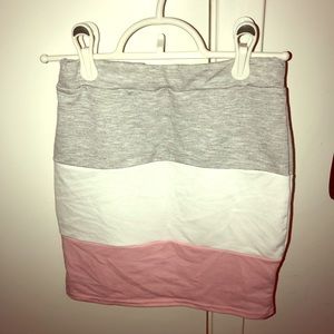 striped mini skirt
